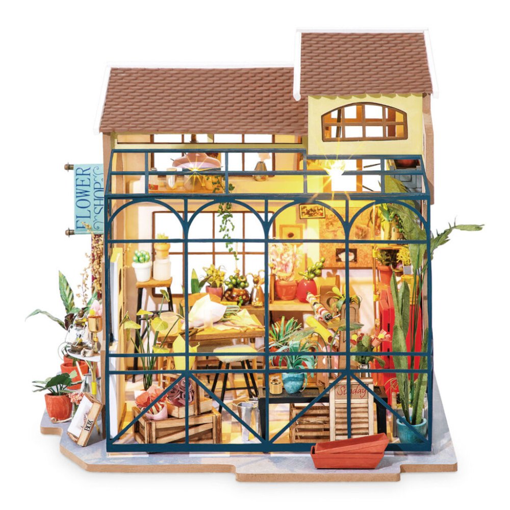 RoboTime Puzzle 3D in legno Miniatura della casetta Negozio di fiori - immagine 7