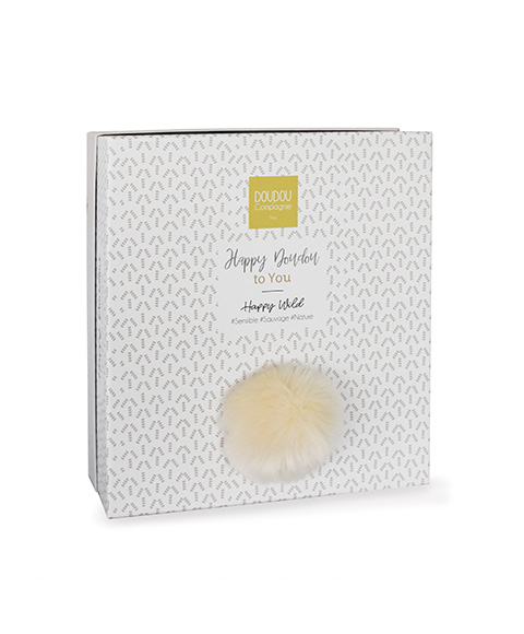 Doudou Zestaw prezentowy - Pluszowy króliczek z przytulanką 25 cm beżowy - obrazek 4