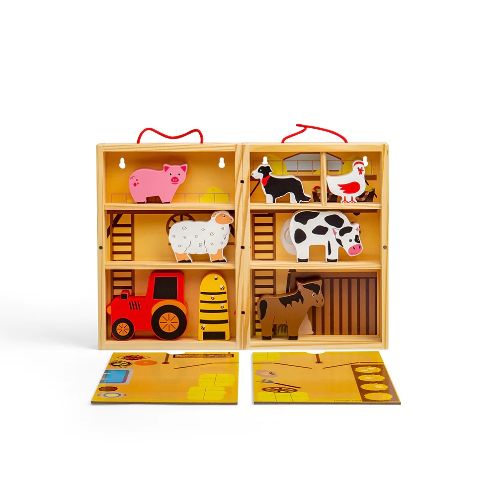 Bigjigs Toys Állatfarm játékkészlet dobozban