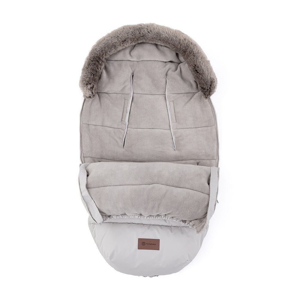 PETITE&MARS Winterfußsack Comfy 4in1 Set + Kinderwagenhandschuhe Furry Champagne Shower – Bild 7