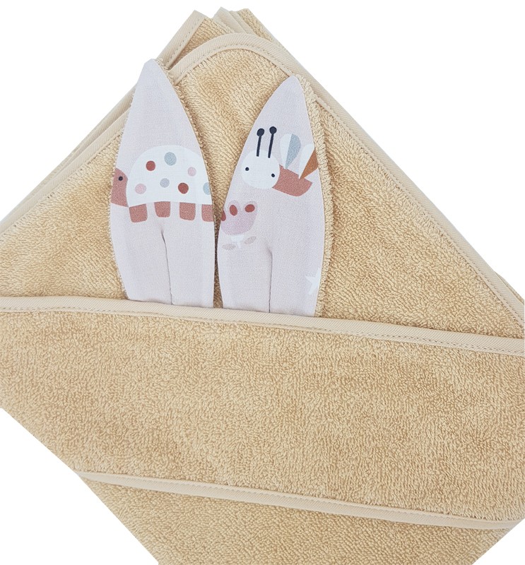 Accappatoio EKO con orecchie in cotone Bees Beige 100x100 cm - immagine 4