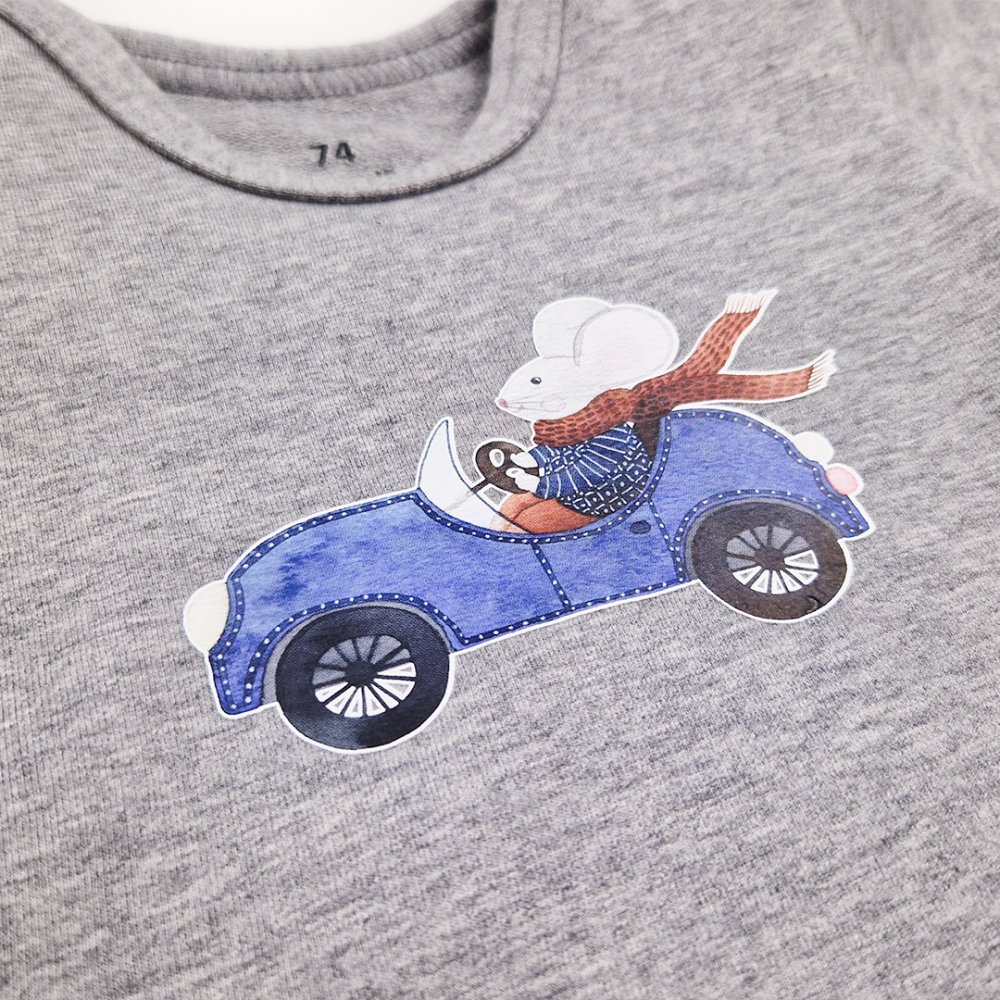 Body smanicato con immagine DR Outlast® - mélange grigio 62 - immagine 4