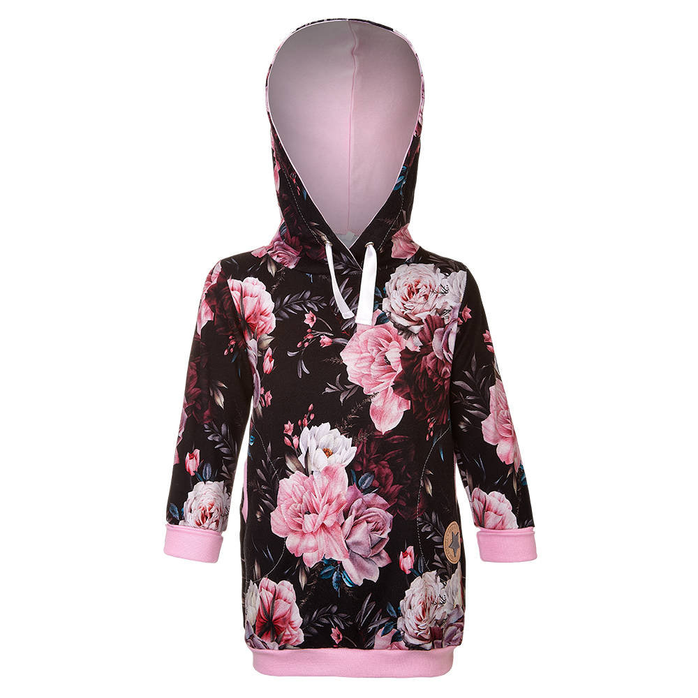 Vestido sudadera - flores negras 86