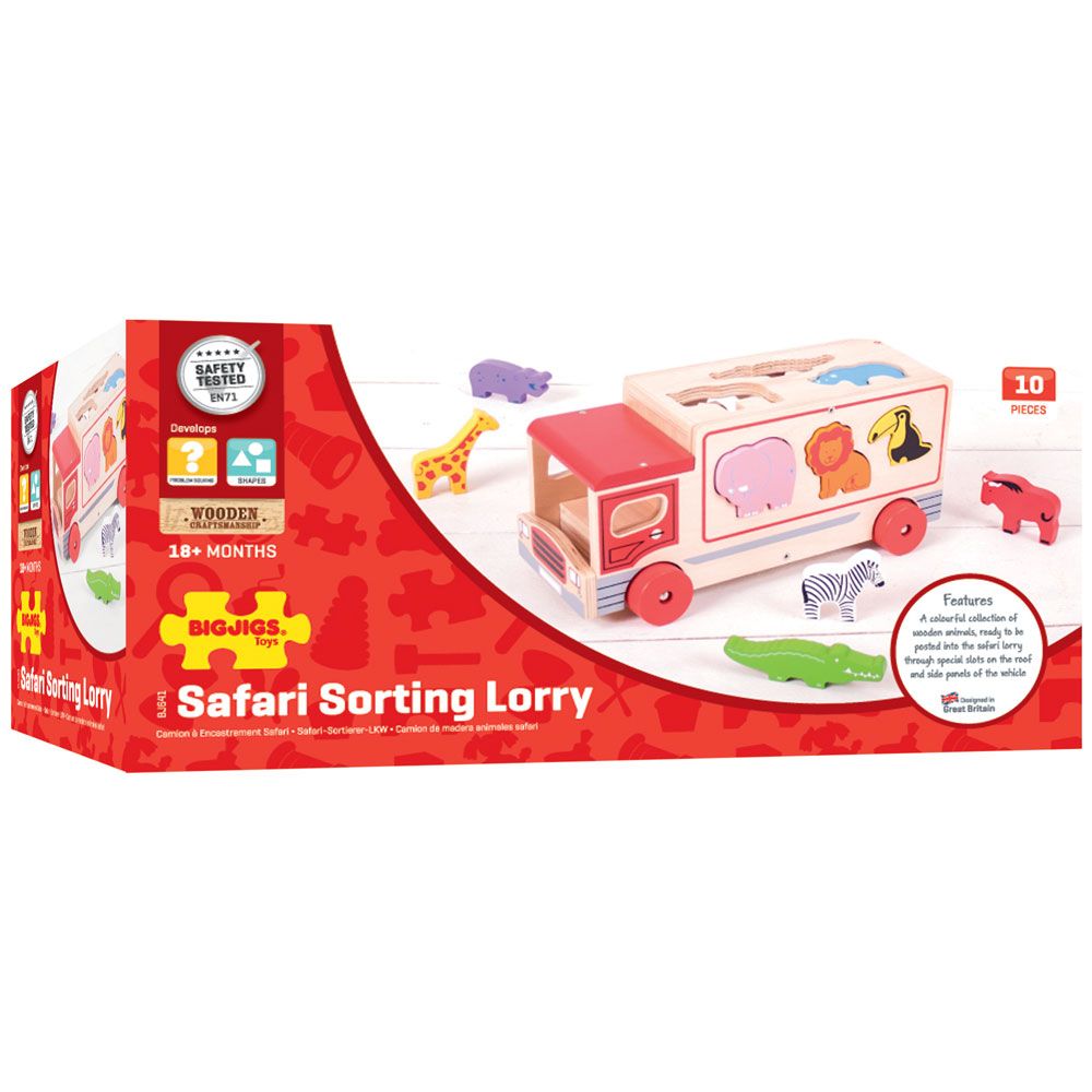 Bigjigs Toys Dřevěné auto se zvířátky safari (obrázek 9)