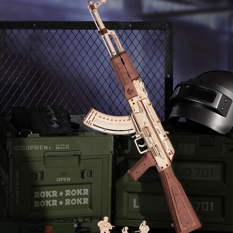RoboTime 3D dřevěná mechanická skládačka Útočná puška AK-47 (obrázek 2)