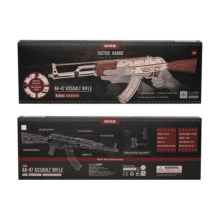 RoboTime 3D dřevěná mechanická skládačka Útočná puška AK-47 (obrázek 7)