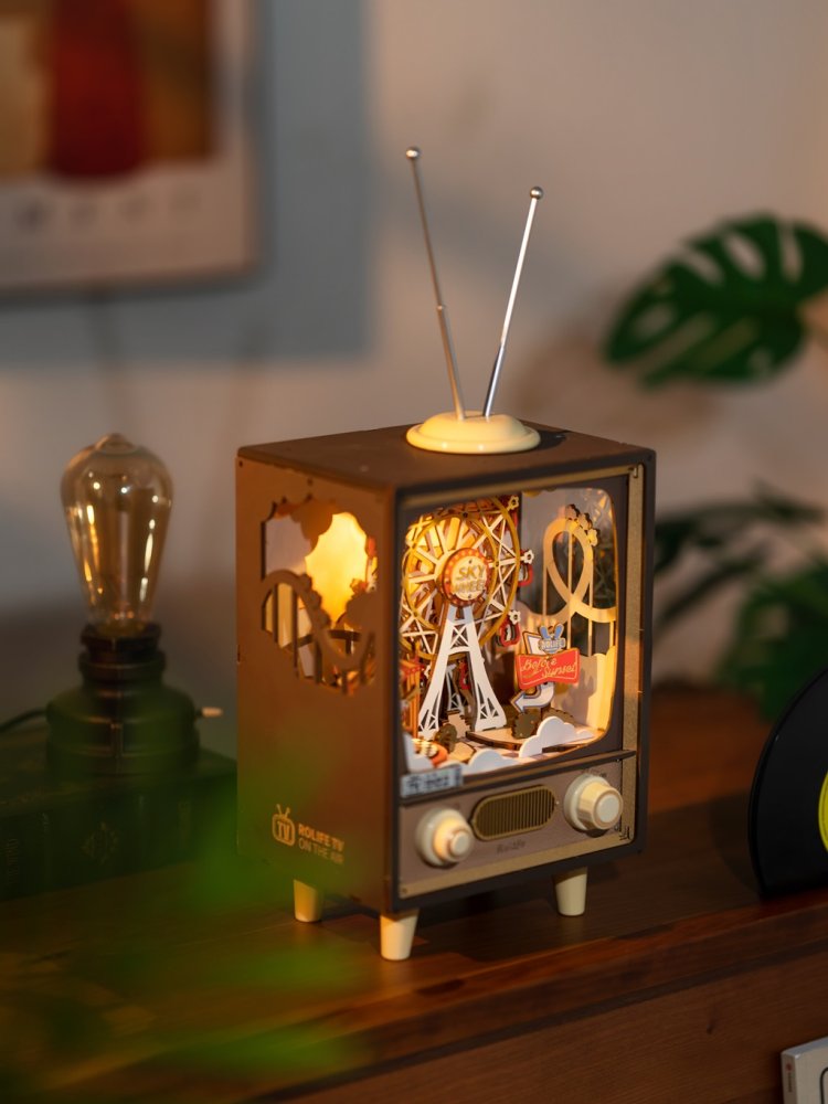 RoboTime 3D dřevěná skládačka hrací skříňky Karneval při západu slunce (obrázek 9)