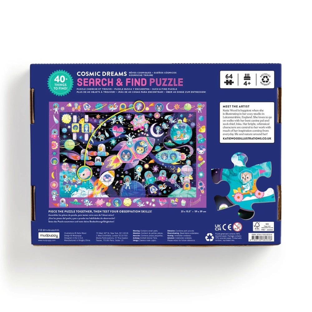 Mudpuppy Puzzle Hledej a najdi Vesmírné sny 64 dílků (obrázek 2)