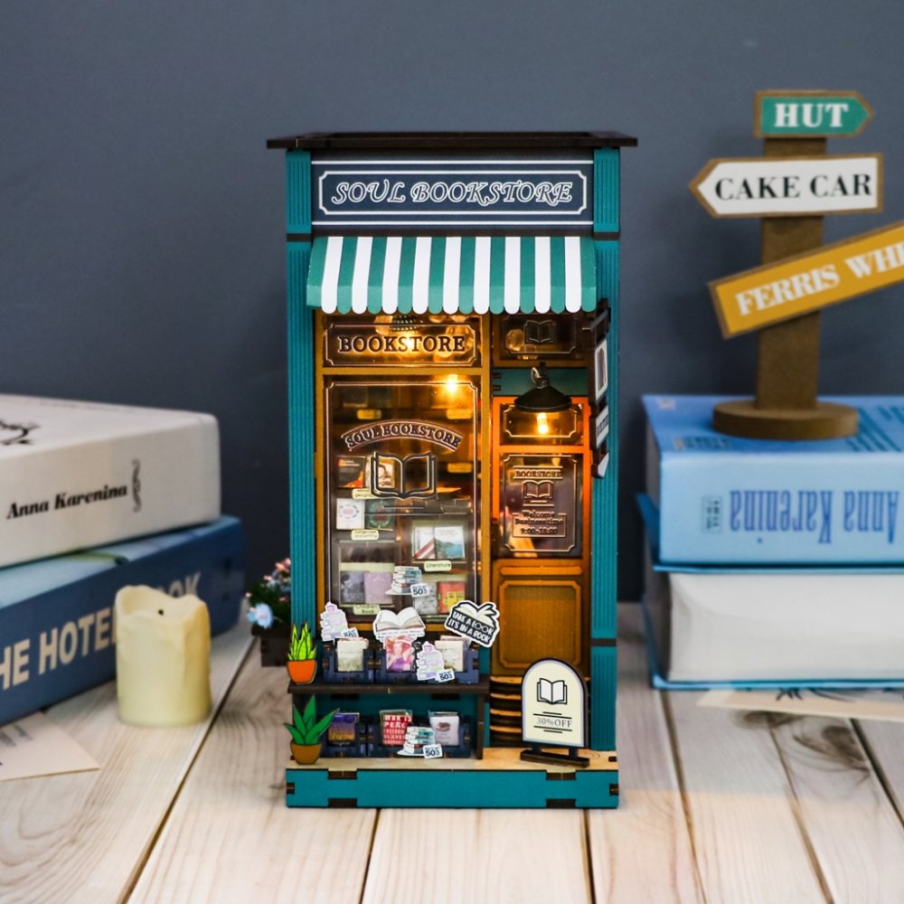 2Kids Toys 3D skládačka Zarážka na knihy Miniatura domečku Knihkupectví duše (obrázek 10)