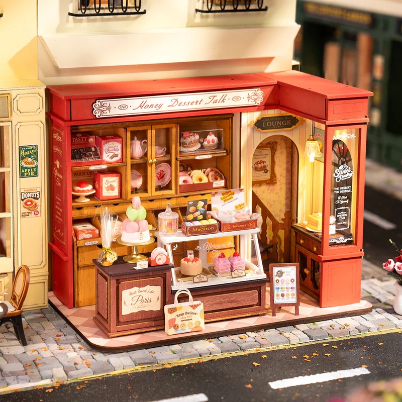 RoboTime 3D dřevěná skládačka Miniatura domečku Medová cukrárna (obrázek 6)
