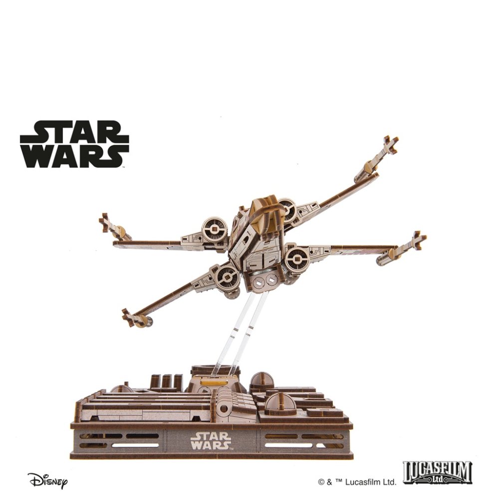 Ugears 3D dřevěná mechanická skládačka Star Wars Luke Skywalker X-Wing stíhačka (obrázek 11)