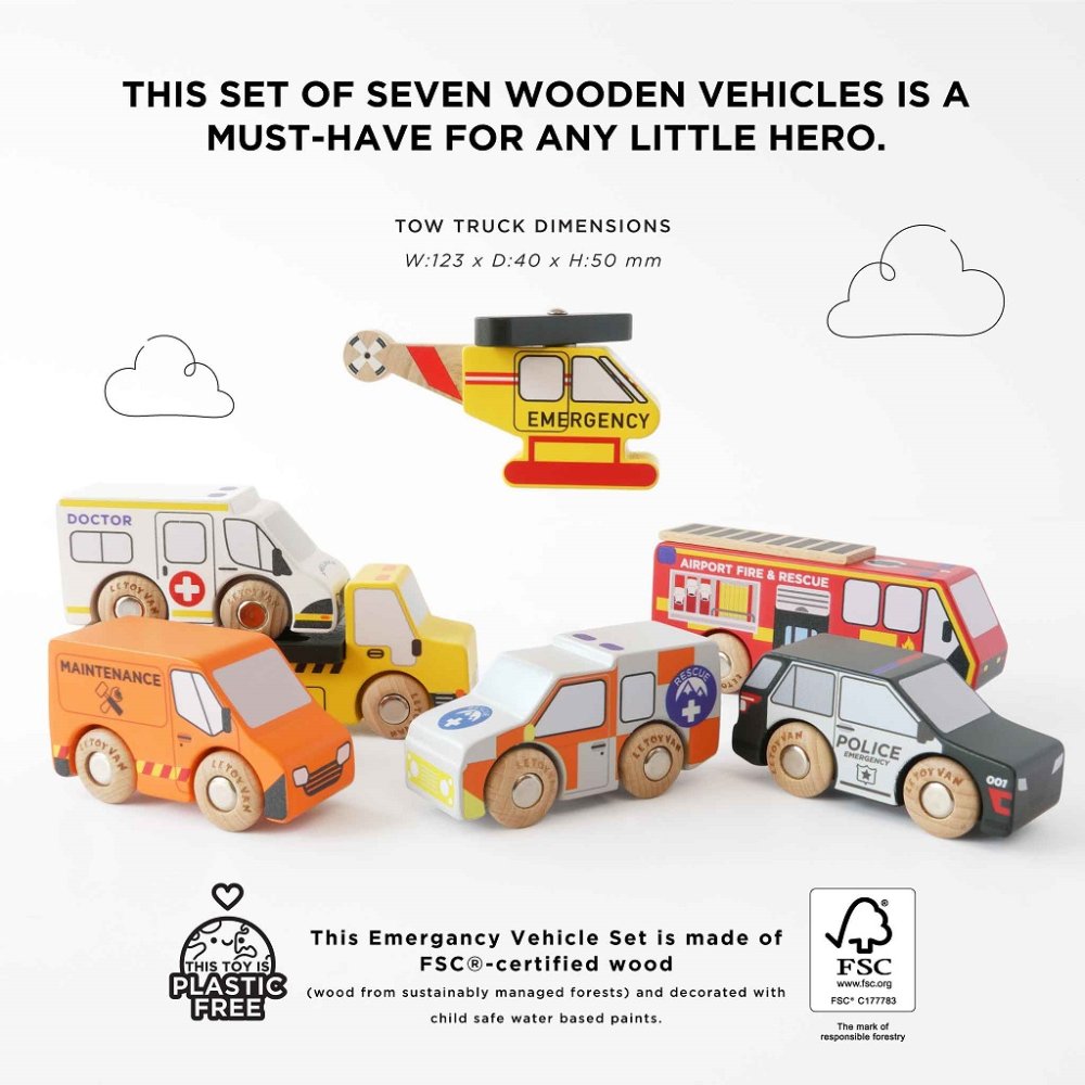 Le Toy Van Set záchranných autíček s vrtulníkem (obrázek 4)