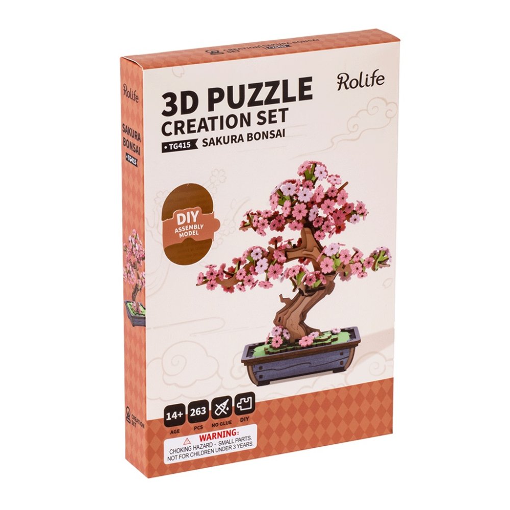 RoboTime 3D dřevěná skládačka Bonsaj sakura (obrázek 6)
