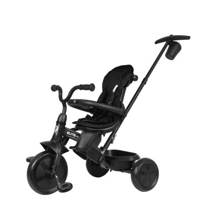 Rowerek trójkołowy QPLAY Elite Platinum Black, 6 w 1, wiek 10-72 miesięcy
