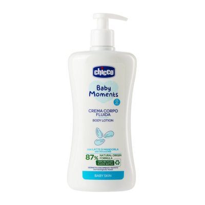 CHICCO Mleczko do ciała z dozownikiem Baby Moments 87% składników naturalnych 500 ml