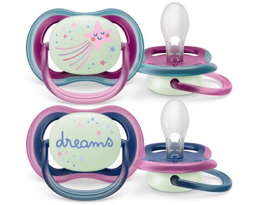 Philips AVENT Ultra Air Nachtschnuller 6-18m Mädchen, 2 Stk