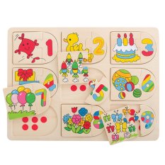 Bigjigs Toys Obrazkowe puzzle do nauki liczenia