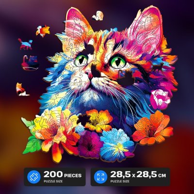 EscapeWelt Drewniane puzzle Kot 200 elementów