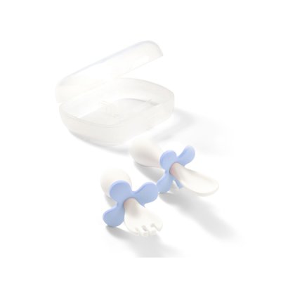 BABYONO Löffel und Gabel mit Etui blau 12m+