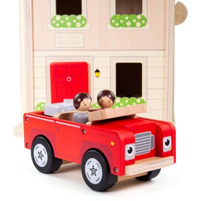 Bigjigs Toys Aufklappbares Puppenhaus mit Zubehör