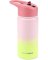 SKIP HOP Trinkflasche mit Strohhalm Edelstahl Wander - Ombré Pink, 450ml