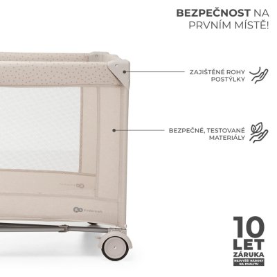 KINDERKRAFT Potovalna posteljica Joy 2 z dodatki Beige