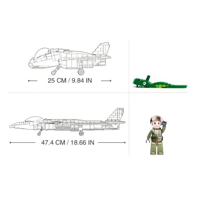 Sluban Model Bricks M38-B0931 Avion de chasse Chengdu J-20