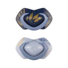 CANPOL BABIES Silikon Schnuller Symmetrisch Light touch GOLD 6-18m 2Stk blau