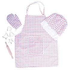 Bigjigs Toys Koch-Set mit gepunkteter Schürze