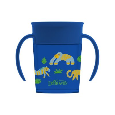 DR.BROWN'S Set bottiglia WN 2in1 blu + Mug Cheers Jungle 200ml + Cucchiaini con estremità morbida