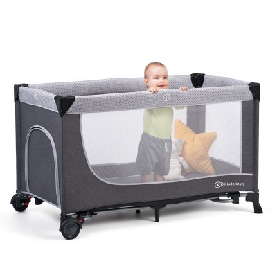 KINDERKRAFT SELECT Reisebett Leody Grey, Premium