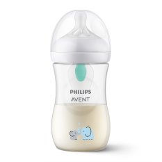 Φιάλη Philips AVENT Natural Response με βαλβίδα AirFree 260 ml, 1 m+, ελέφαντας