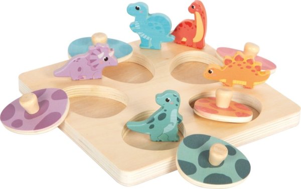 small foot Drewniane puzzle pamięciowe Dino