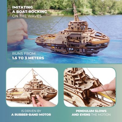 Ugears Drewniane Puzzle Mechaniczne 3D Holownik