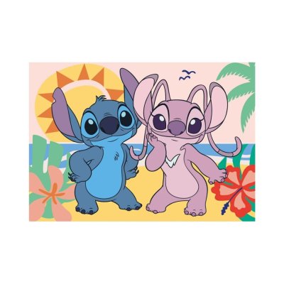 Dino Puzzel Stitch op het strand 100 XL stukjes
