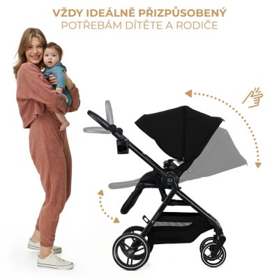 KINDERKRAFT SELECT Kinderwagen kombiniert Yoxi 2in1 Pure Black
