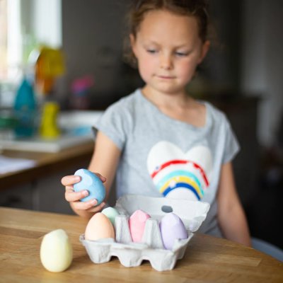Bigjigs Toys Set med färgade äggformade kritor 6 st