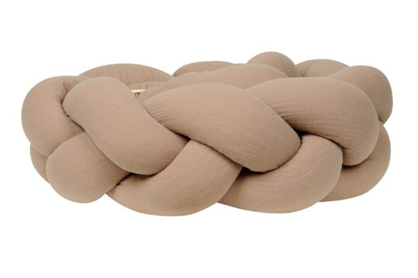 BABYMATEX Spjälsängsskydd muslin flätad fläta - brun 200 cm