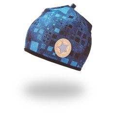 Čiapka podšitá Outlast® - denim štvorce/čierna