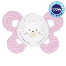 CHICCO Smoczek Physio Comfort silikonowy 6-16m dziewczynka - kot 1 szt.