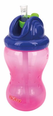 NUBY Nem folyó bögre összecsukható szívószállal és 360 ml-es, 12 m+ piros