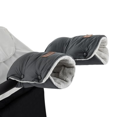PETITE&MARS Set zimní fusak Jibot 3v1 + rukavice na kočárek Jasie Charcoal Grey