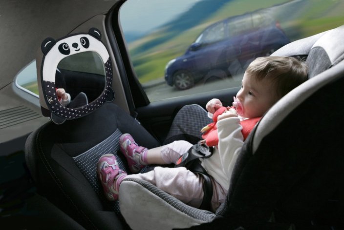 BENBAT Specchio per auto per bambini Travel Friends panda 0m+