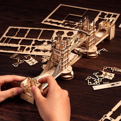 RoboTime 3D houten mechanische modelbouwpakket Tower Bridge met verlichting