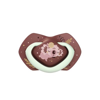 CANPOL BABIES Set symmetrischer Silikon-Schnuller Light Touch 0-6m Sleepy Koala rosa