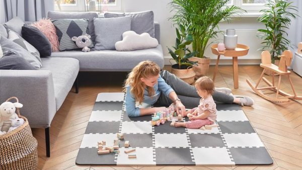 KINDERKRAFT Schaumstoff Puzzlematte Luno 150 x 180 cm Schwarz, 30 Stk.
