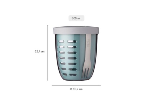 MEPAL Snackbox mit Sieb Ellipse Nordic Green 600 ml