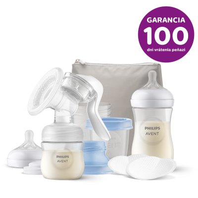 Philips AVENT ročna prsna črpalka, začetni set + vrečke za materino mleko 180 ml, 25 kos