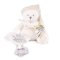 Doudou Conjunto de presente Urso de peluche com suporte para chupeta e manta bege 20 cm