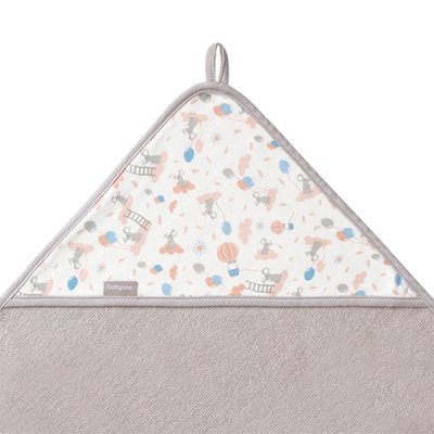 BABYONO Handtuch mit Kapuze Frottee grau 100x100 cm